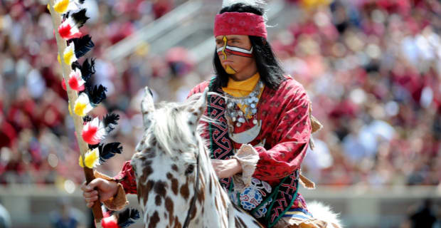 Scenes before kickoff at a Florida State Seminoles game during the college football season.